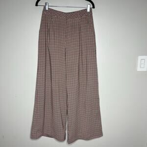 TronJori High-Waisted Pleated Wide Leg Houndstooth XS Academia Old Money